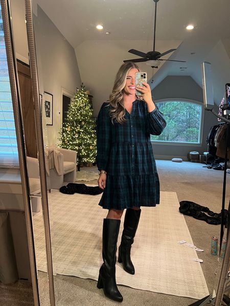 Prettiest little plaid dress! 🤩 perfect for Christmas. TTS but I’m wearing the size L for a comfy fit 🫶🏼 real buttons - nursing friendly and bump friendly. So cute for church! #WalmartPartner #WalmartFashion
@WalmartFashion

#LTKmidsize #LTKSeasonal #LTKHoliday