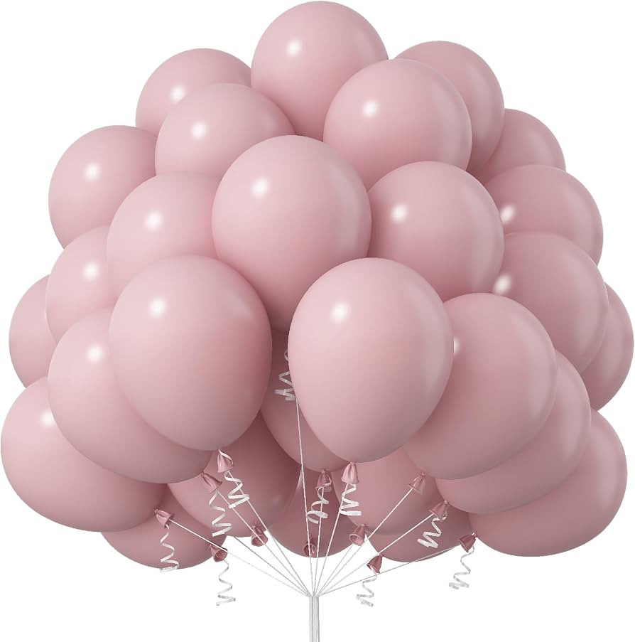 Pink Balloons, 12 Inch 50 Pcs Boho Blush Pink Party Balloon Dusty Rose Nude Pink Balloons Retro V... | Amazon (US)