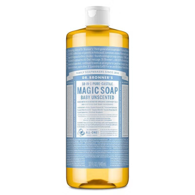 Dr. Bronner's Magic Pure Castile Liquid Soap Bodywash - Baby Unscented - 32 fl oz | Target
