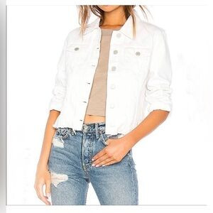 Blank NYC white denim jacket with raw edge | Poshmark