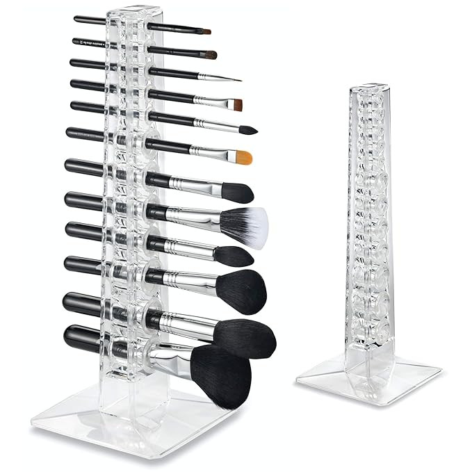 byAlegory Acrylic Makeup Beauty Brush Organizer & Drying Stand | 12 Space Cosmetic Storage (Clear... | Amazon (US)
