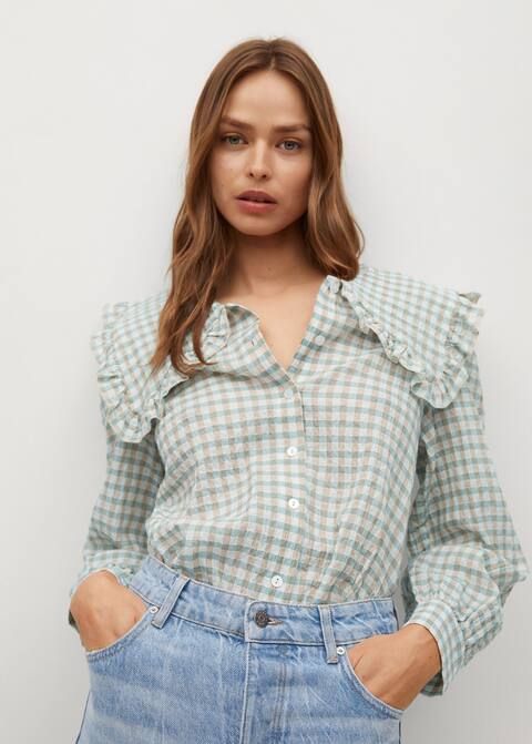Babydoll collar cotton shirt | MANGO (UK)