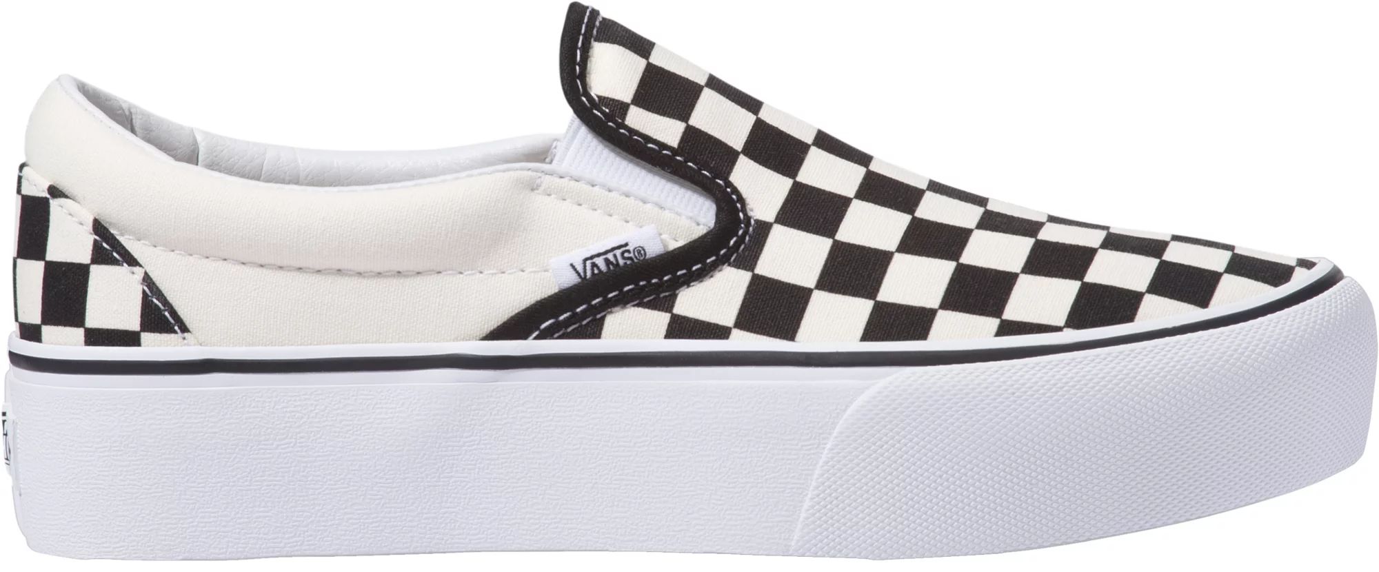 Vans Classic Slip-On Checkered Platform Shoes, Men's, M3.5/W5, Black - Back to School | Public Lands