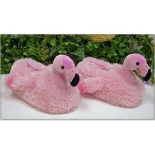 11" Pink Flamingo Furry Slippers | Bed Bath & Beyond