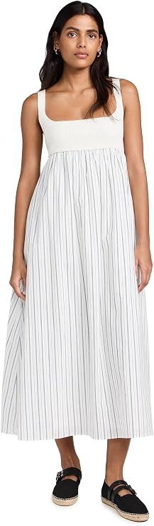 English Factory Women's Tie Back Knit Combo Striped Maxi Dress | Amazon (US)