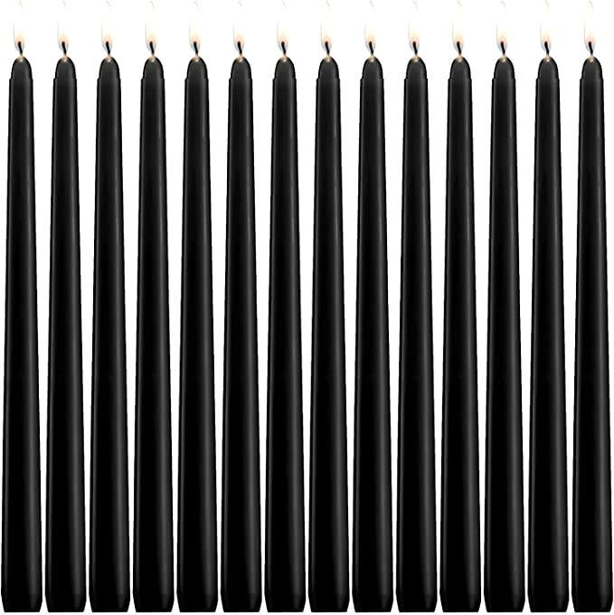 YIHANG Black Taper Candles - Set of 14 Dripless Candles - 10 inch Tall, 3/4 inch Thick - 7.5 Hour... | Amazon (US)