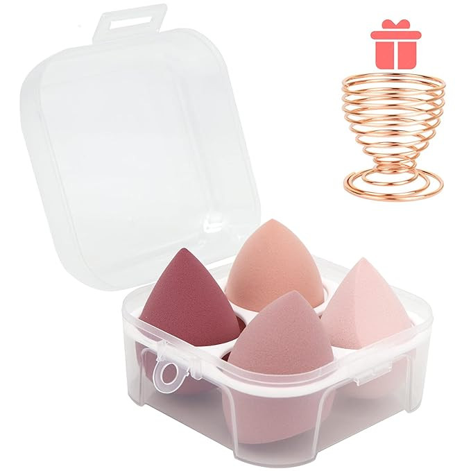 5 Pcs Makeup Sponges Set - 4 Beauty sponges Blending Blenders with 1 Holder and Egg Case, Flawles... | Amazon (US)