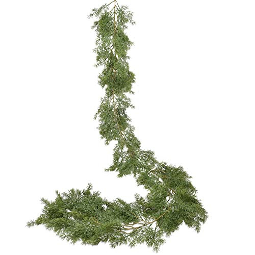 DearHouse 6.01Ft Christmas Garland Pine Cypress Artificial Greenery Garland,Artificail Pine Christmas Garland for Holiday Season Mantel Fireplace Table Runner Centerpiece Décor | Amazon (US)