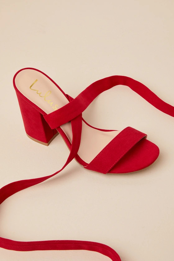 Alta Dark Red Suede Lace-Up Heels | Lulus