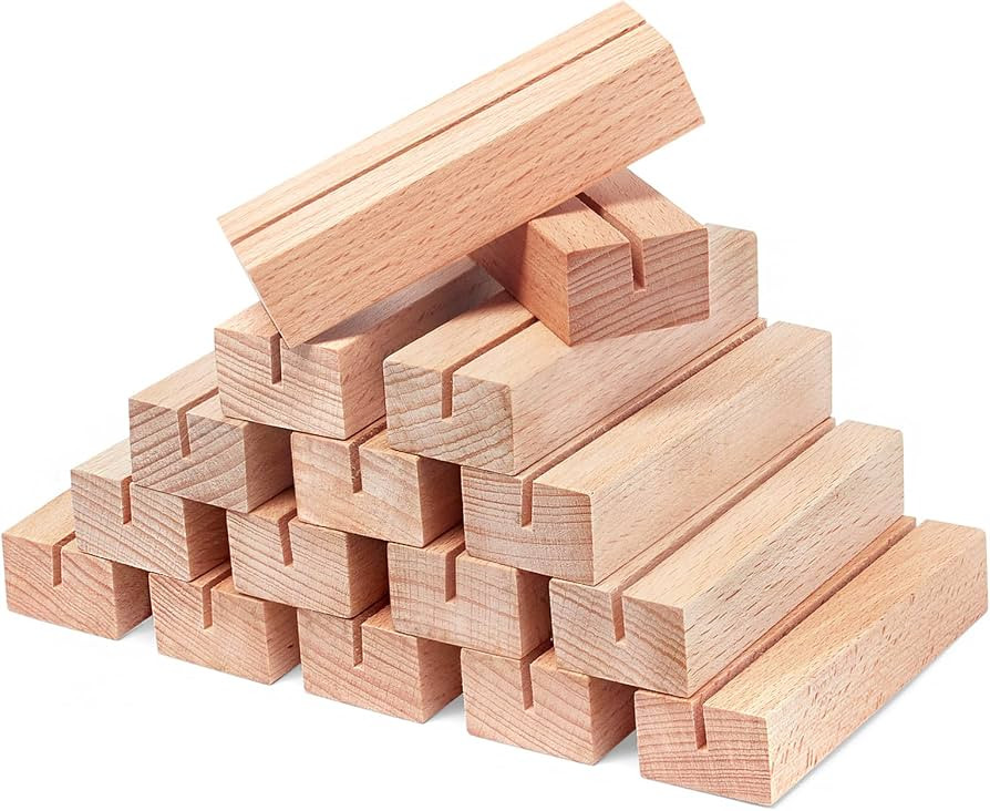 16Pcs Wooden Place Card Holders, Wood Photo Picture Card Holders for Weddings Banquets and Partie... | Amazon (US)