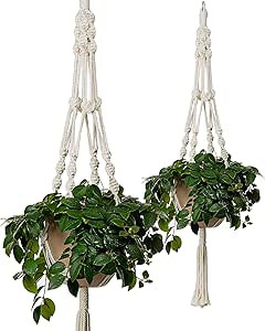 Bulky Plant Hanger Macrame Handmade Indoor Outdoor Decoration Hanging Planter Cotton Rope Basket ... | Amazon (US)