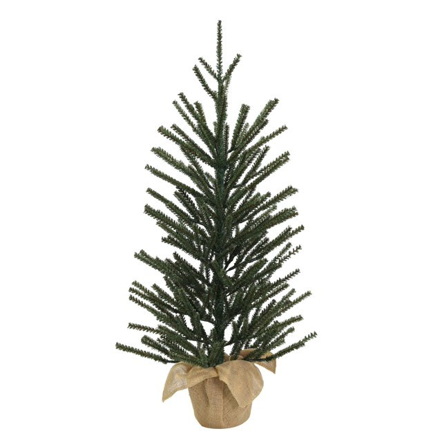 3ft Non-lit Artificial Green Christmas Tree with Decorative Burlap Base., by Holiday Time | Walmart (US)