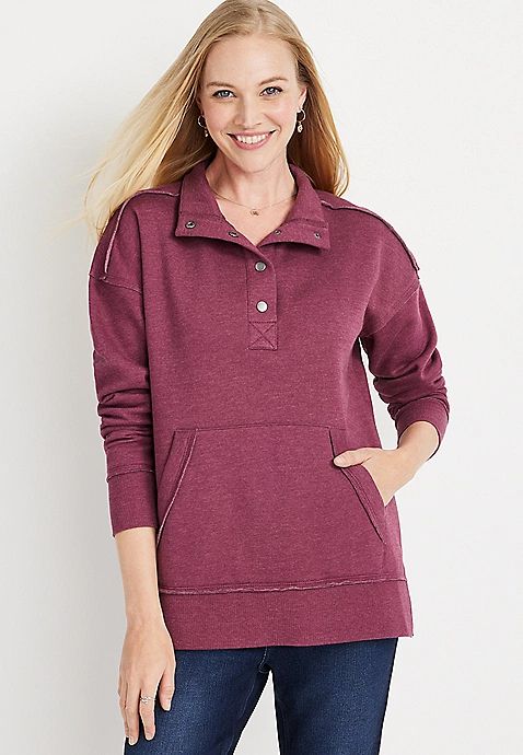 Snap Button Sweatshirt | Maurices