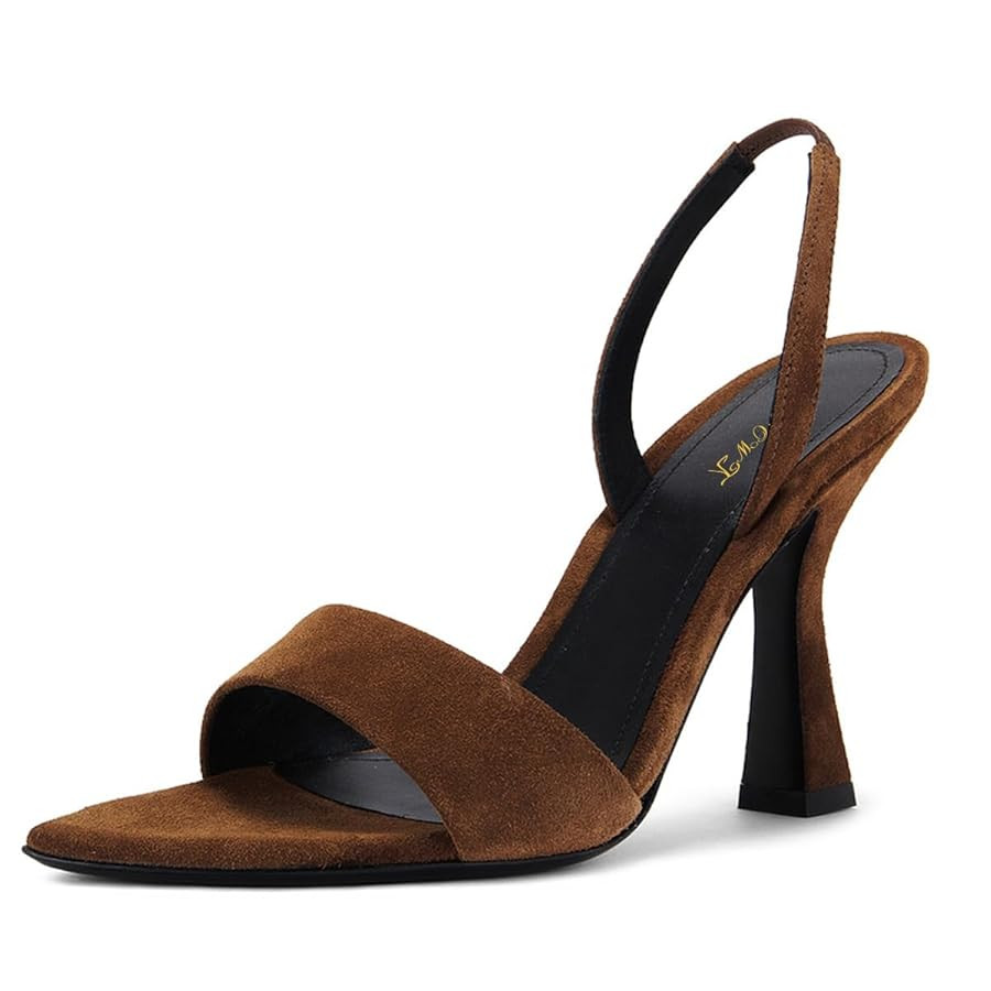 FOWT Women Pointed Open Toe Sandals Block High Heel Slingbacks Slip on Elegant Prom Evening Shoes... | Amazon (US)