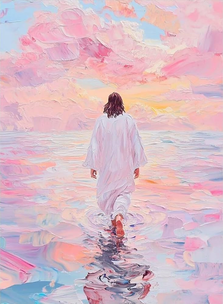 Diamond Art Kits for Adults Beginner- Pink Jesus Religious Christian DIY Modern Diamond Painting ... | Amazon (US)