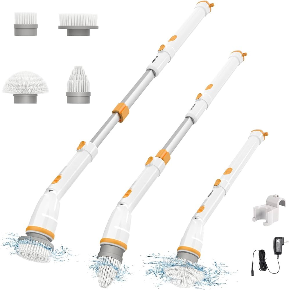 Electric Spin Scrubber, KiKoLin 2 Speed Control Tub Scrubber, Cordless Cleaning Brush Power Scrubber | Amazon (US)