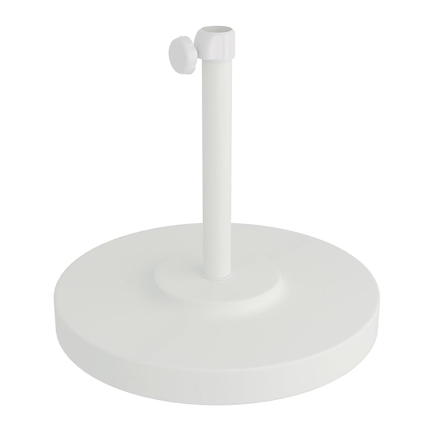 California Umbrella 50 lbs. Round Concrete Weighted Powdercoated Steel Umbrella Base, White Frame | Amazon (US)