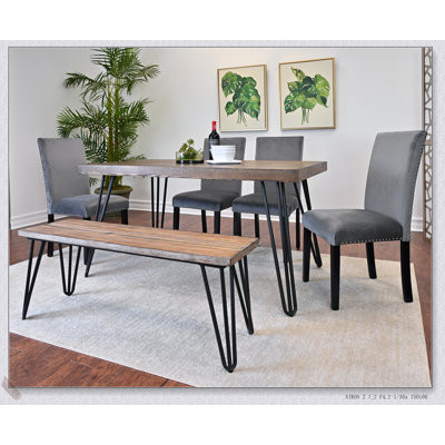 Ashzo 6-Piece Dining Set with Hairpin Legs, Modern Design for Comfort and Style in Any Home | Wayfair North America