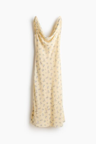 H & M - Cowl-Neck Dress with Tie Shoulder Straps - Light Yellow/Floral | H&M (US + CA)
