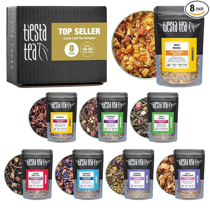 Tiesta Tea - Favorites Starter Sampler Dry Flight Set, Loose Leaf, High to No Caffeine, Makes Hot... | Amazon (US)