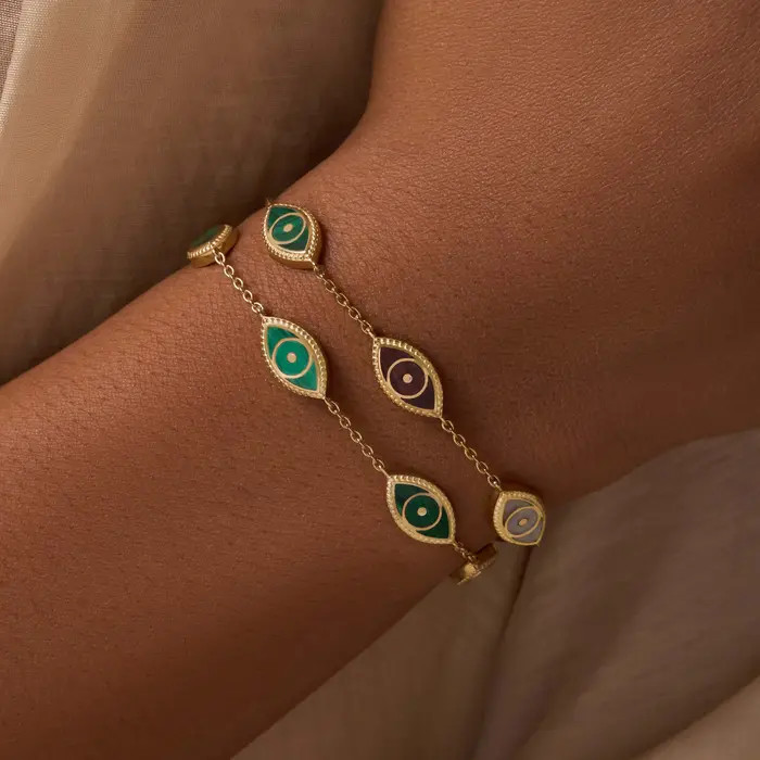Spiritual Connection Malachite Evil Eye Bracelet | Nordstrom