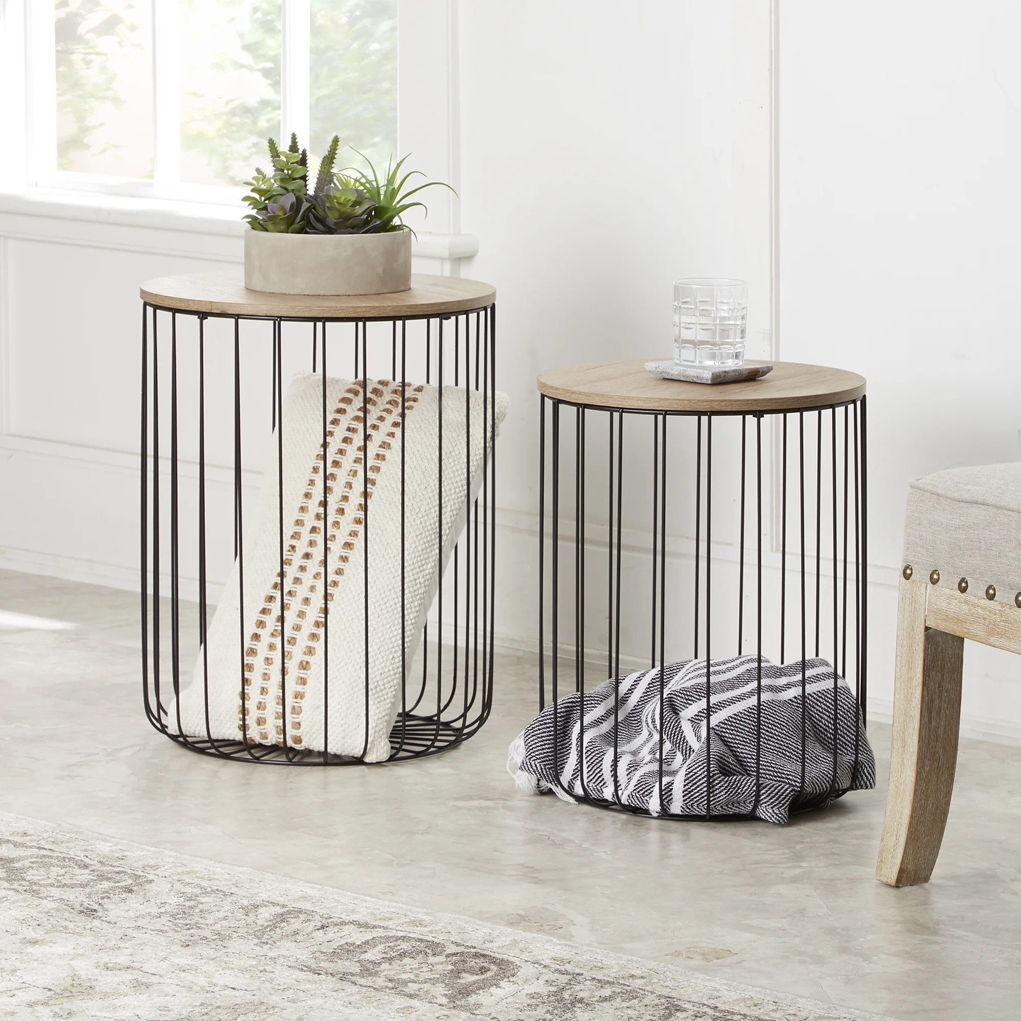 Better Homes & Gardens Storage Nesting Tables, Natural finish | Walmart (US)