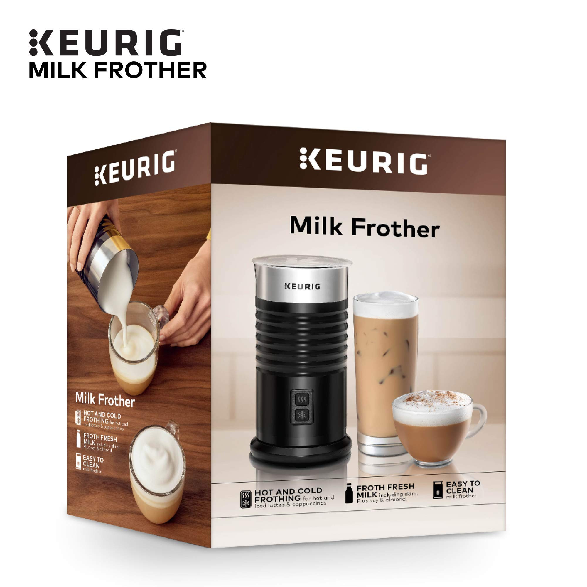 Keurig Standalone Frother Works Non-Dairy Milk, Hot and Cold Frothing, 6 Oz, Black | Amazon (US)