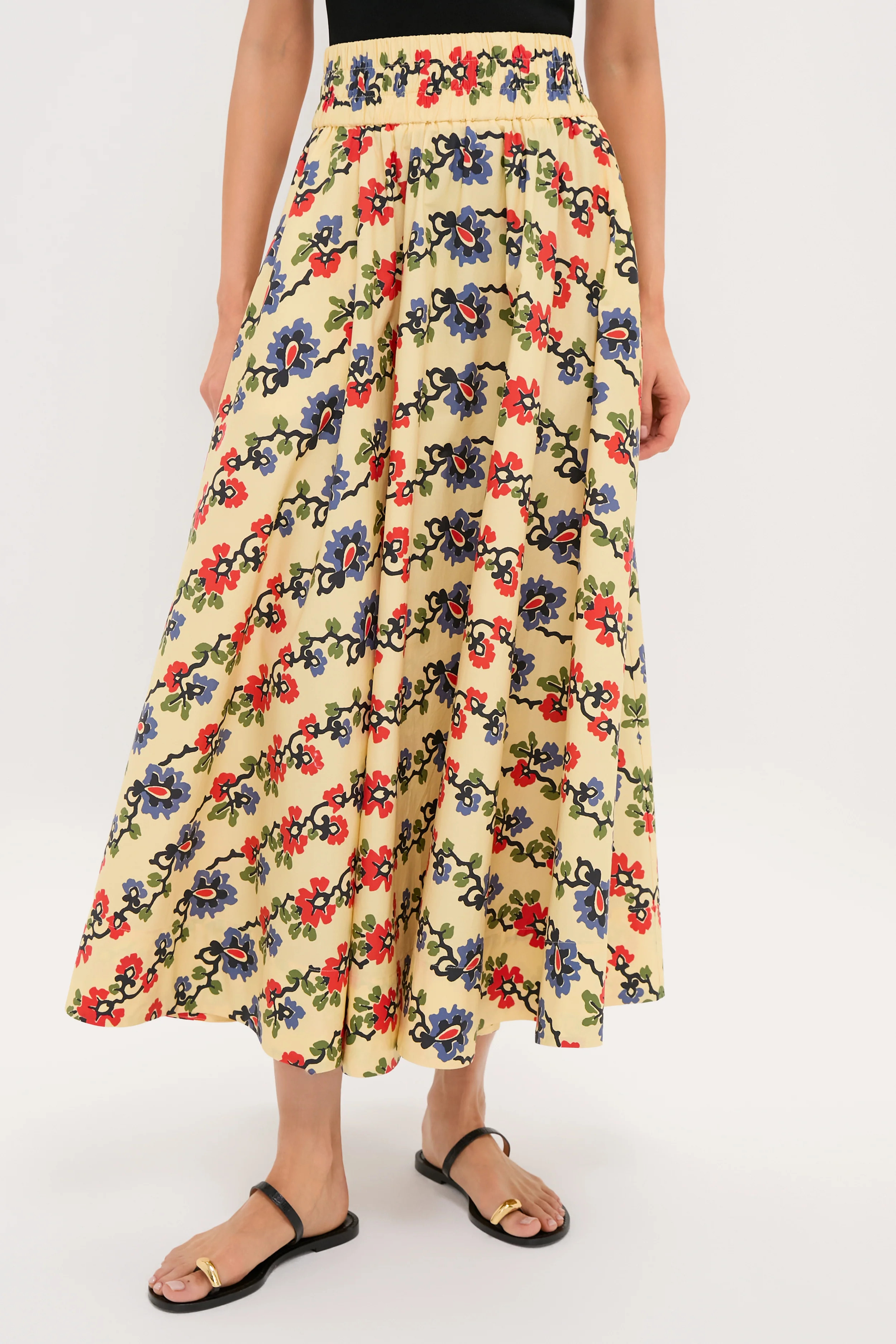 Victory Garden Floral Stripe Myrtle Maxi Skirt | Tuckernuck (US)