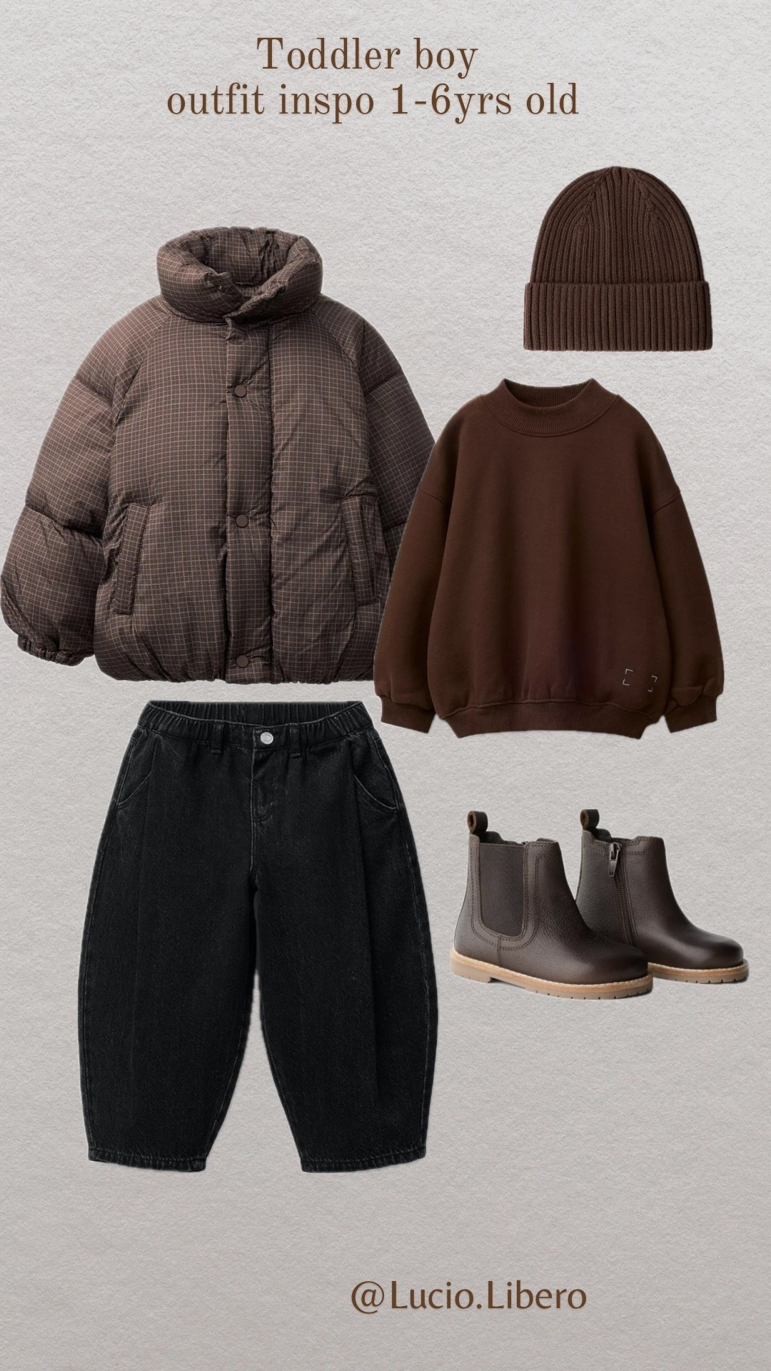 Cozy, cool, and comfy the perfect toddler boy outfit for chilly days 🍂
This look is ideal for ages 1–6, featuring warm earth tones and easy to style essentials that mix comfort with style.

🧸 Outfit details:
🧥 Puffer Jacket – soft, warm & lightweight
👕 Oversized Sweatshirt – cozy chocolate tone
Relaxed Jeans – comfy and durable
👢 Chelsea Boots – stylish & practical
🧶 Knit Beanie – keeps them extra snug

✨ Tap to shop the full look and create the perfect fall wardrobe for your little one!
#ToddlerBoyOutfit #ToddlerStyle #KidsFashion #FallKidsOutfit #ToddlerOOTD #MiniStyle #LTKKids #LTKBaby #KidsWardrobeInspo #LucioLiberoStyle