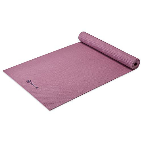 Gaiam Yoga Mat Premium Solid Color Non Slip Exercise & Fitness Mat for All Types of Yoga, Pilates & Floor Workouts, Rosy Pink, 5mm | Amazon (US)