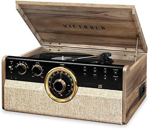 Victrola VTA-270B-FNT Empire Bluetooth 6 In 1 Music Center (33/45/78) (Farmhouse Walnut) | Amazon (US)