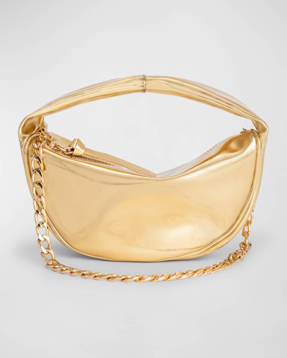 BY FAR Cush Baby Metallic Faux-Leather Top-Handle Bag | Neiman Marcus