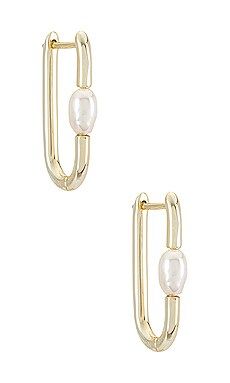 Kendra Scott Lindsay Huggie Earring in Gold & White Pearl from Revolve.com | Revolve Clothing (Global)