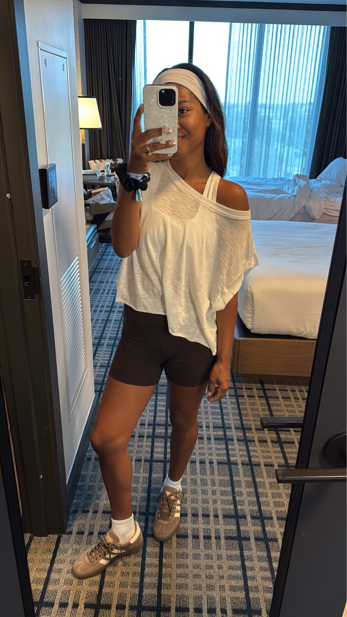 Wearing a small in top, medium in sports bra and small in shorts

#LTKgrwm #LTKCon #LTKOver40