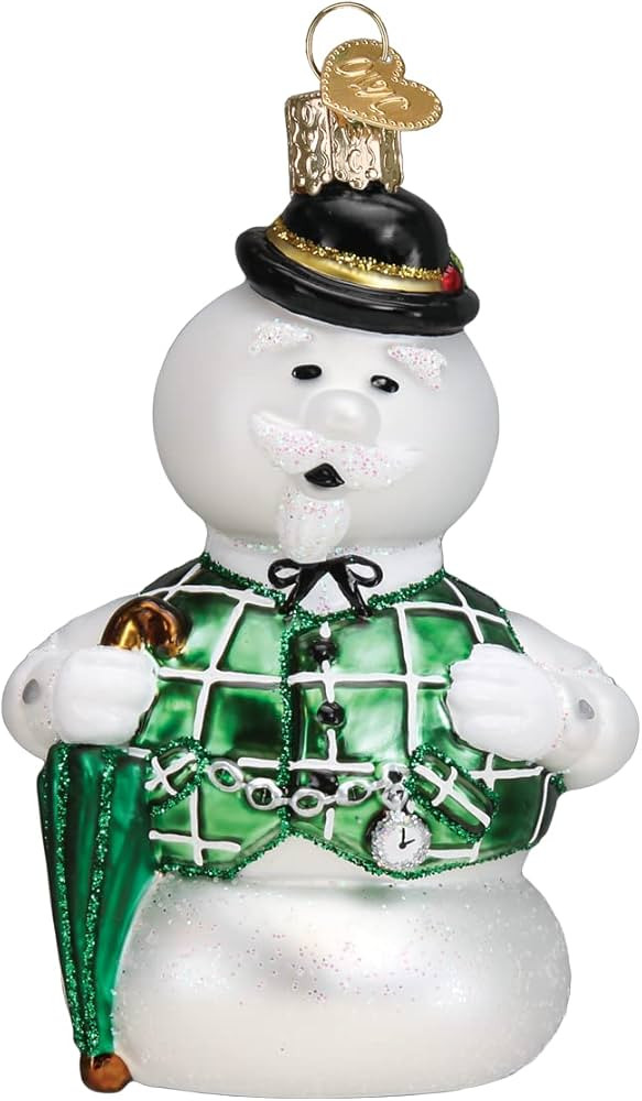 Old World Christmas Sam The Snowman Glass Blown Ornament for Christmas Tree, Handcrafted Holiday ... | Amazon (US)