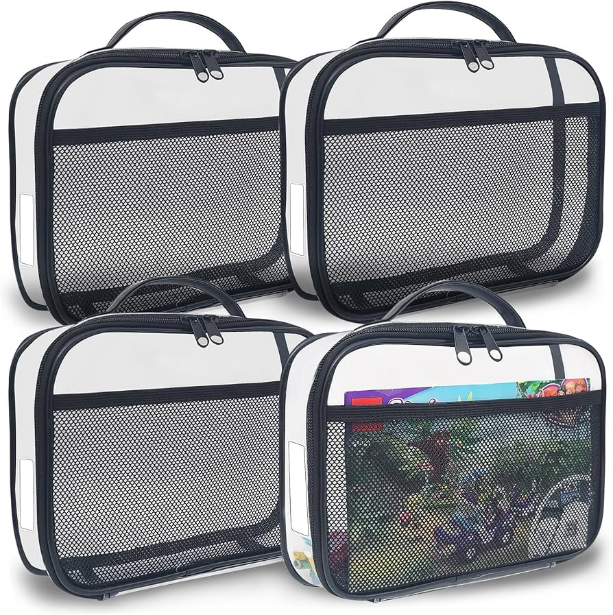 holay 4 Packs PVC Zippered Blocks Set, Toy, Clay, Board game Storage Organizer Case (Name Tag, Ma... | Amazon (US)