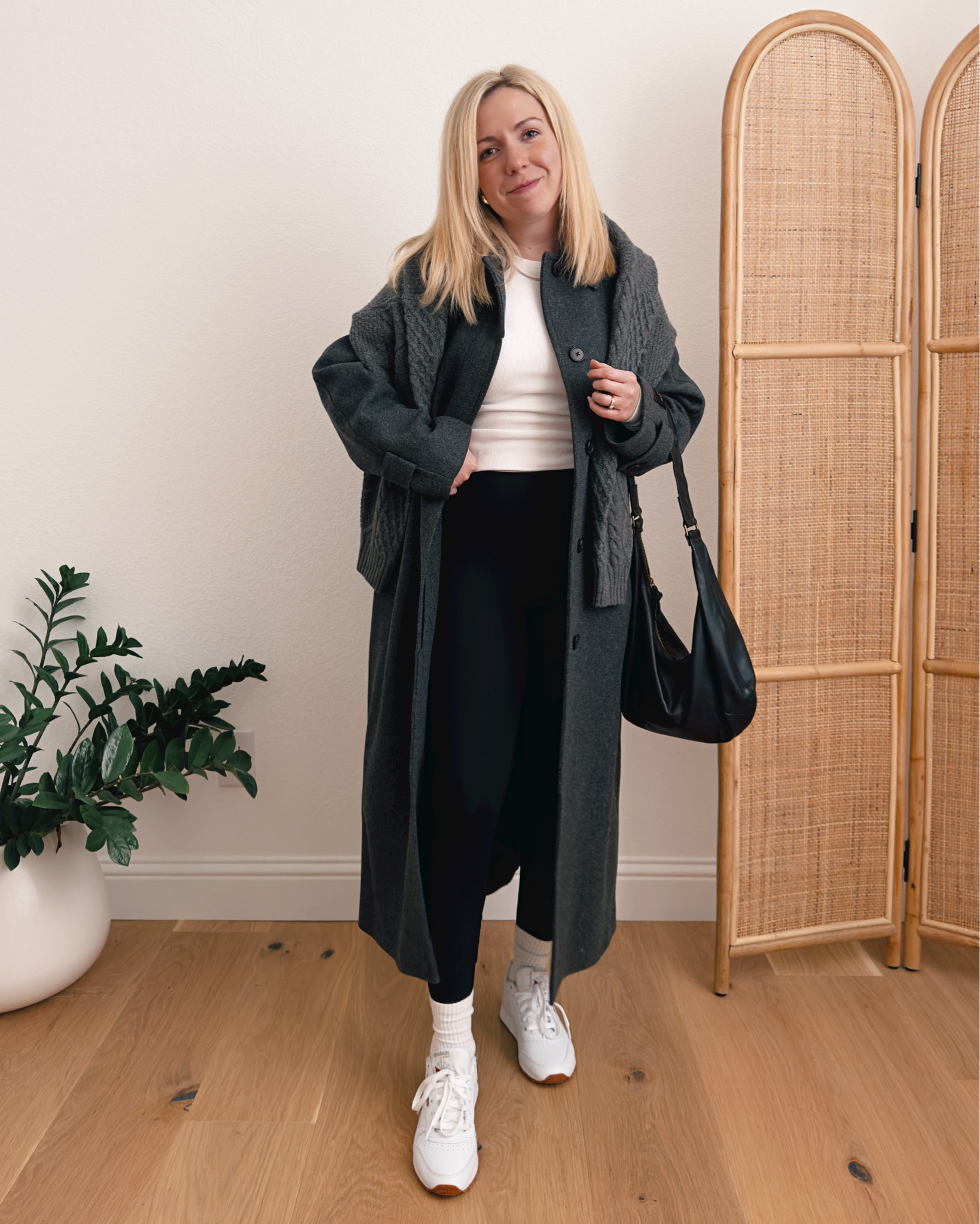 The latest and greatest addition to my sneaker collection👟👟. These all white, leather, and gum 
soled @reebok sneakers from @dsw make for the perfect pop of white and retro vibes in my 
winter wardrobe. Took these in a size 8, and found them to be TTS. #MyDSW #Ad #Reebok

#LTKshoecrush #LTKfindsunder100