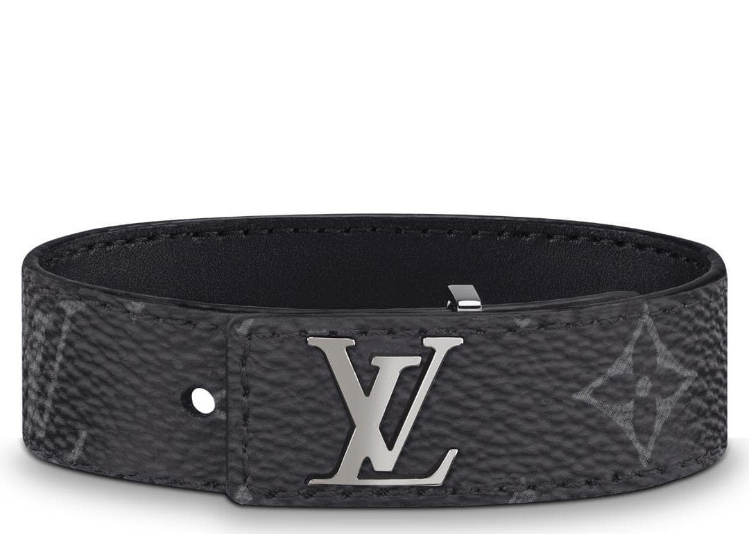 Men's Louis Vuitton LV Slim Bracelet Monogram Eclipse in Black | StockX