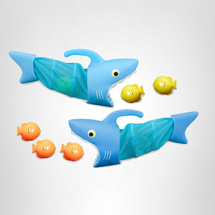 Melissa & Doug Sunny Patch Spark Shark Fish Hunt Pool Game with 2 Nets and 6 Fish to Catch | Amazon (US)