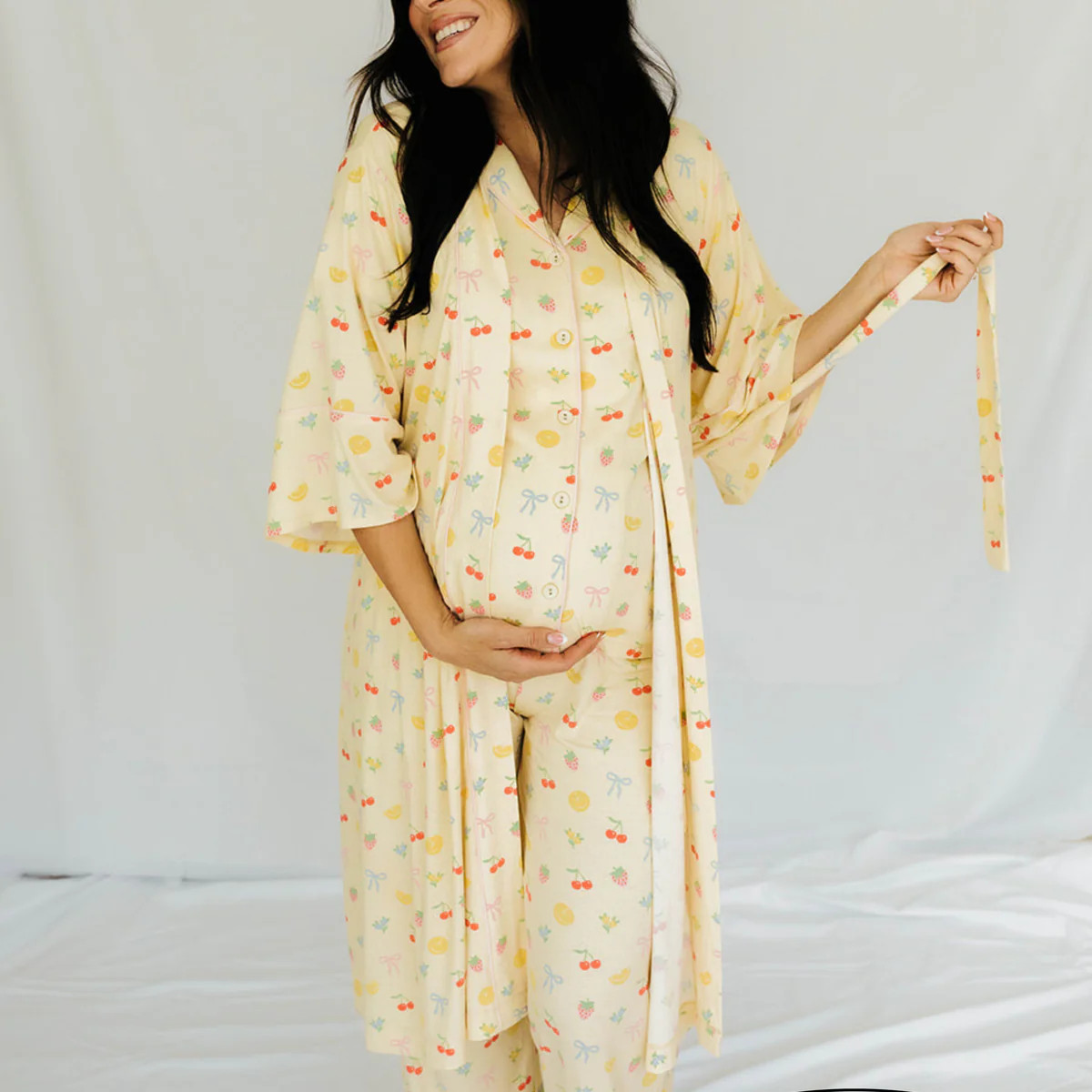 Yellow Fruit Ribbed Robe | Shop Staykation