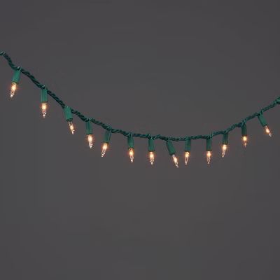 100ct Incandescent Smooth Mini Christmas String Lights Clear with Green Wire - Wondershop™ | Target