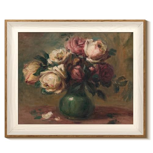 InSimSea Framed Canvas Wall Art of Vintage Flower, Framed Botanical Floral Wall Artwork, Art Work for Walls Decor, Mid Century Modern Art Decor Prints,Floral Art Work Living Room Bedroom Decor 10x12In | Amazon (US)