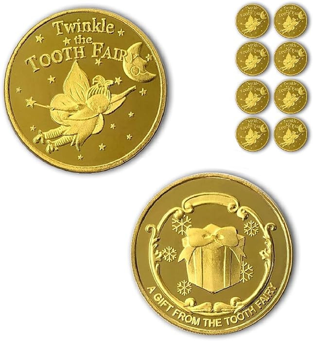 NLR FUN Tooth Fairy Coins Classic Tooth Fairy Golden Coins, Keepsake for Lost Tooth Kids (4 PCS) | Amazon (US)