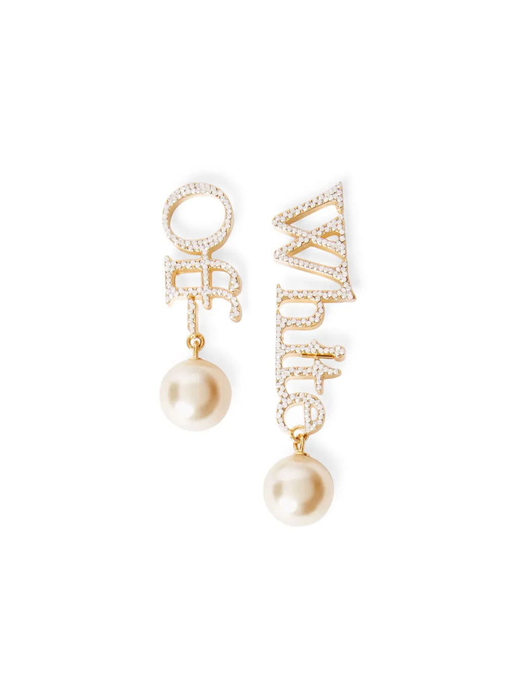 Off-White Logo Earrings | Gold | FARFETCH | Farfetch Global