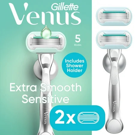 Venus Deluxe Smooth Sensitive Razor for Women, 5 blades, Manual Razor, Handle + 2 Razor Blade Refills, Silver | Walmart (US)