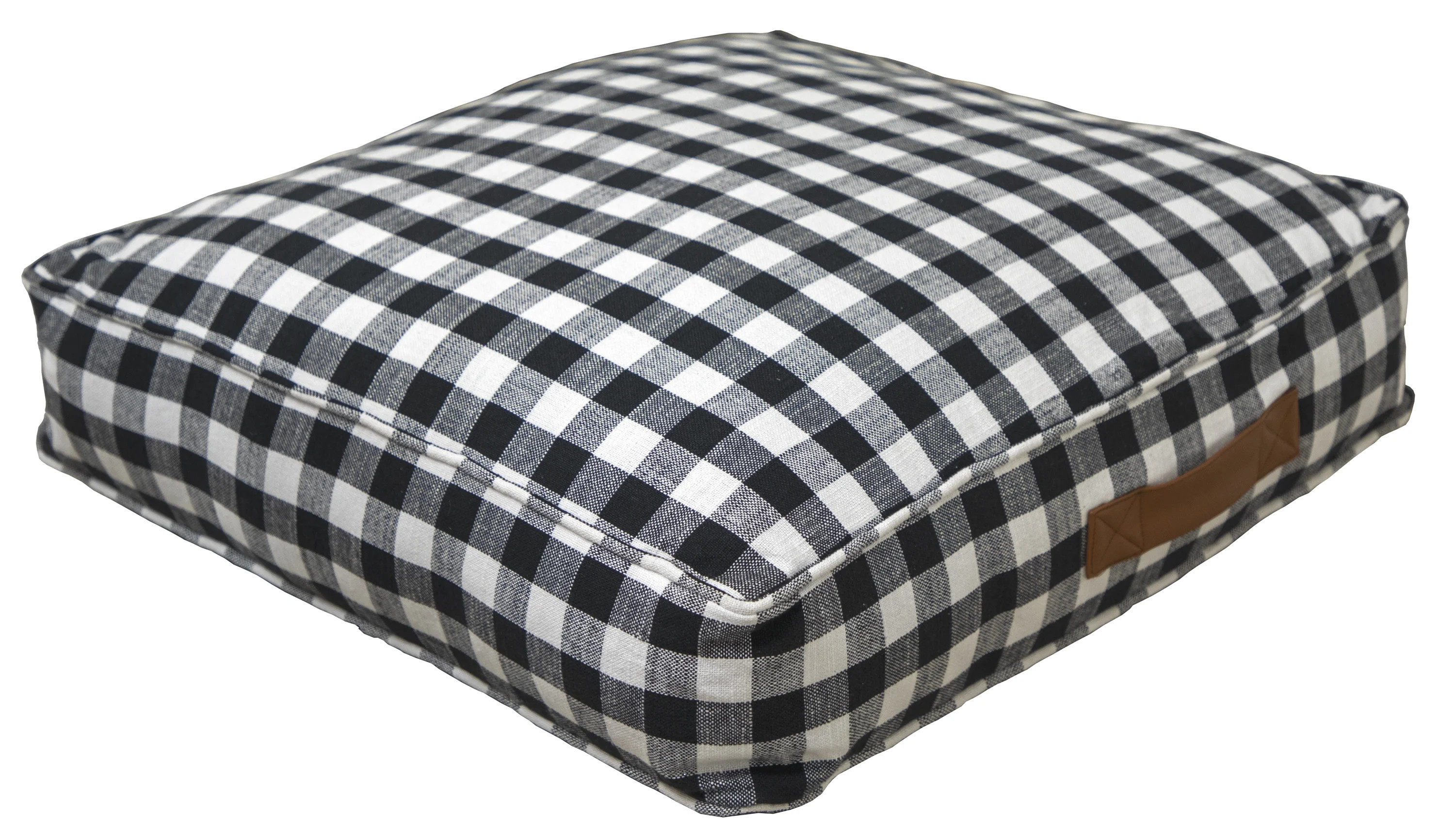Better Homes & Gardens Yarn Dyed Floor Cushion, 24" x 24" x 5", Black and White Gingham | Walmart (US)