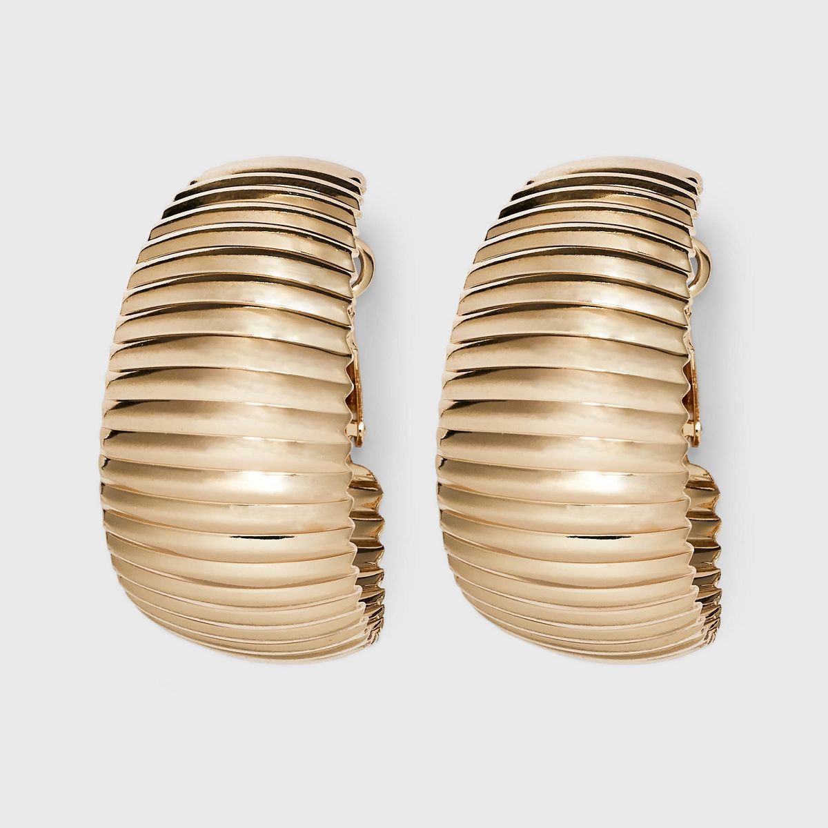 Thin Ribbed Hoop Earrings - A New Day™ Gold | Target