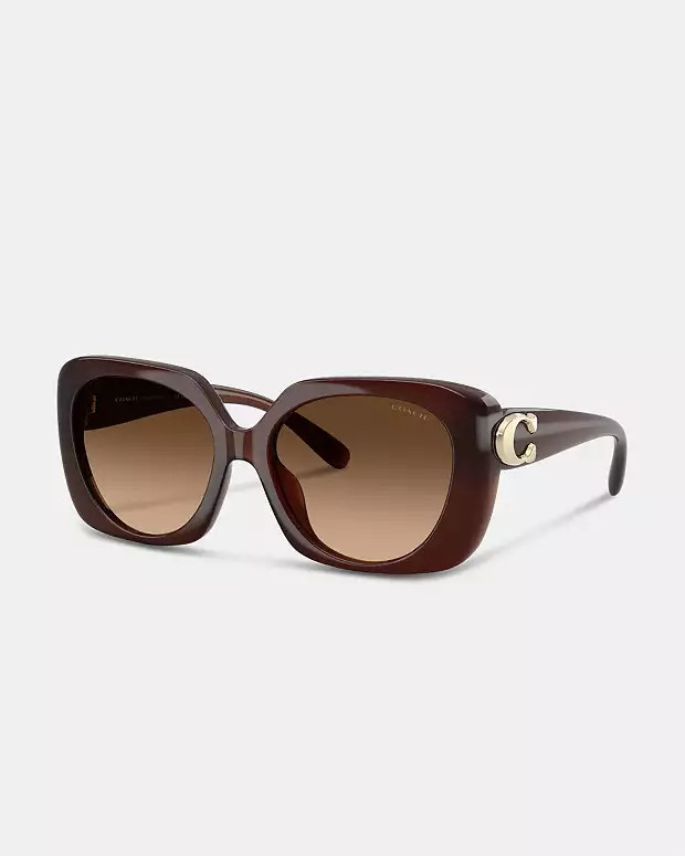 Maxi Sculpted C Oversized Square Sunglasses | Coach (US)