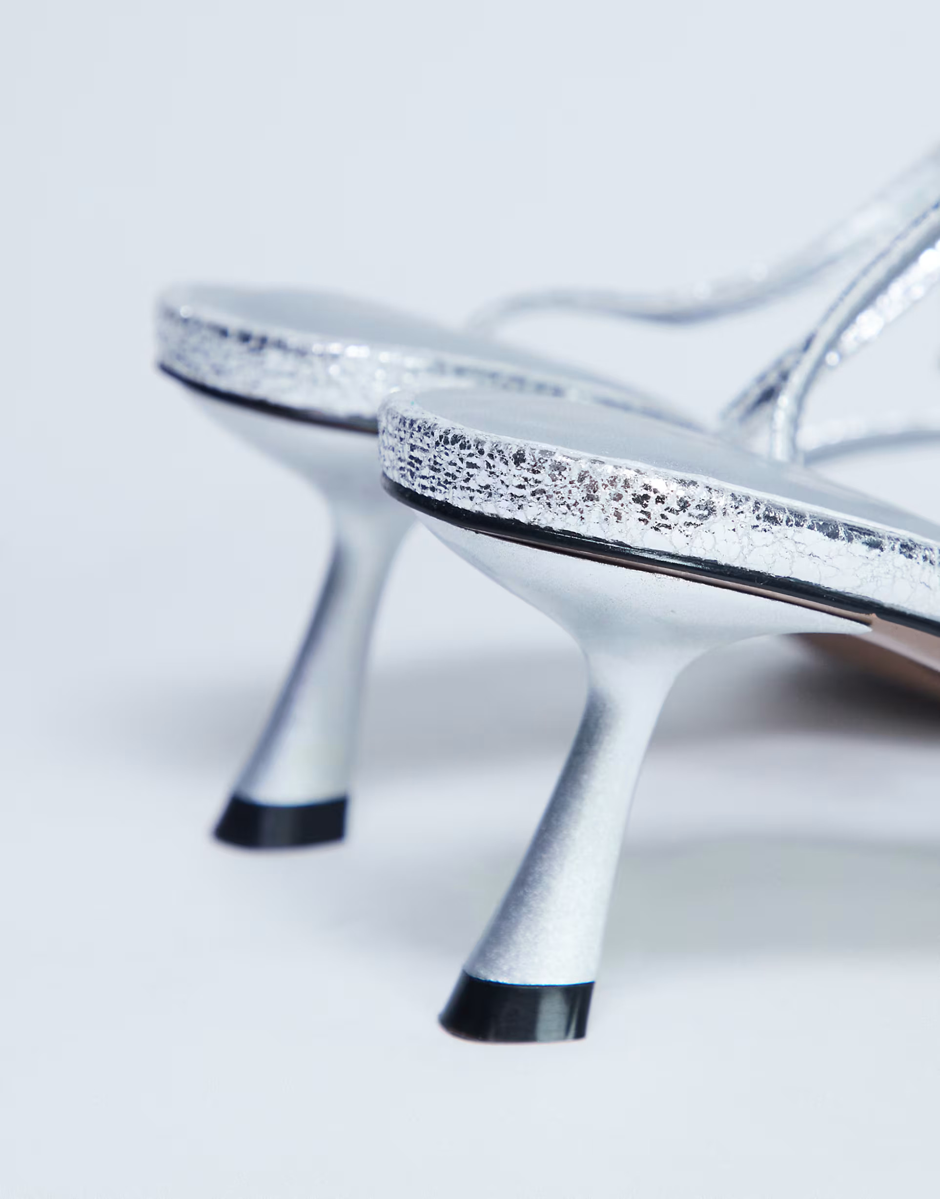 Topshop Ila toe loop mid heel sandal in silver | ASOS (Global)