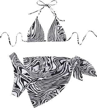 SOLY HUX Women's 3 Piece Tie Dye Bikini Set Swimsuit with Sarongs Cover Ups Beach Skirt Bathing S... | Amazon (US)